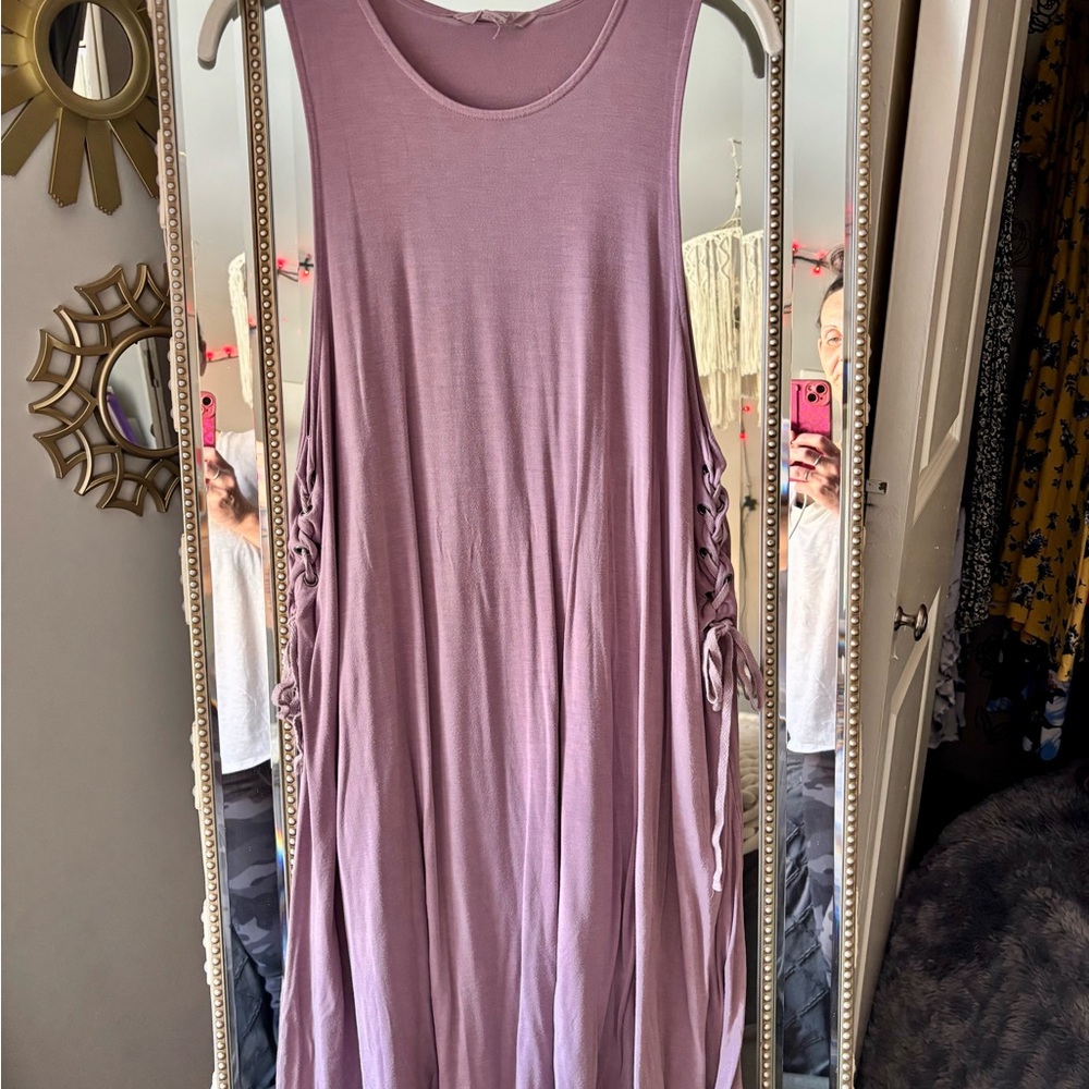American Eagle Sleeveless Lavender Dress with Side Ties